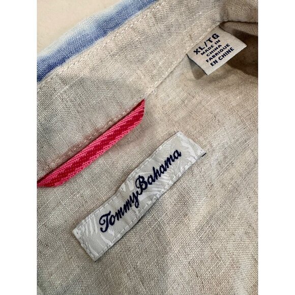 Tommy Bahama Men's Size XL Striped 100% Linen Button-Up Shirt - Picture 3 of 9